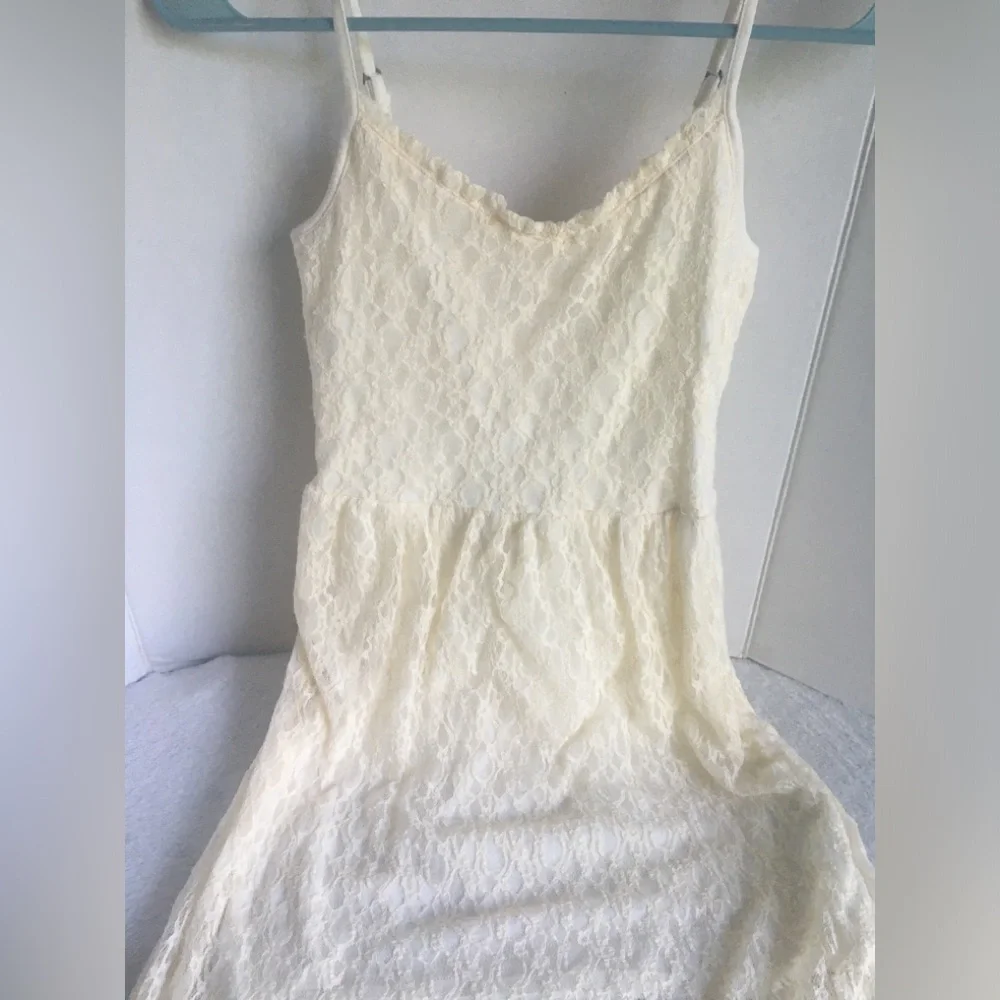 Abercrombie & Fitch Lace Maxi Dress - Off White/cream Spaghetti Straps - X-Small